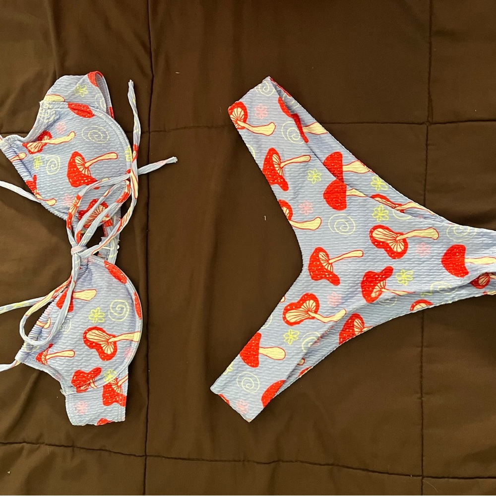 Stylish Blue and Red Bikini Set